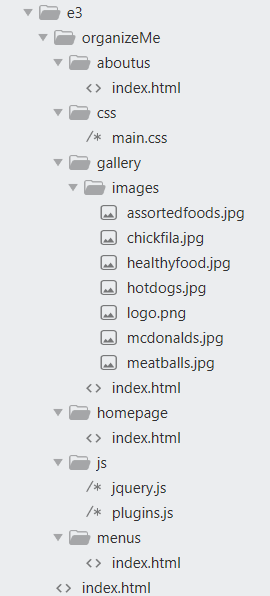 screenshot of organization